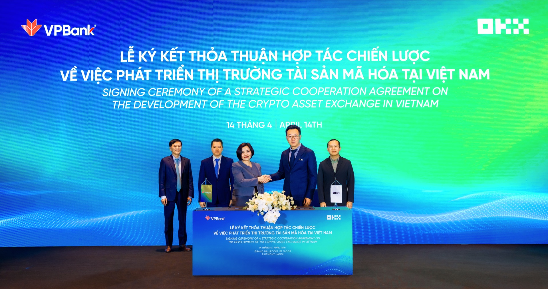 Lễ ký kết thỏa thuận hợp tác chiến lược giữa VPBank và OKX về phát triển thị trường tài sản mã hóa tại Việt Nam
